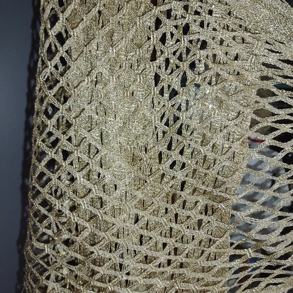 Vintage Metallic Gold Scarf - Picture 2 of 9